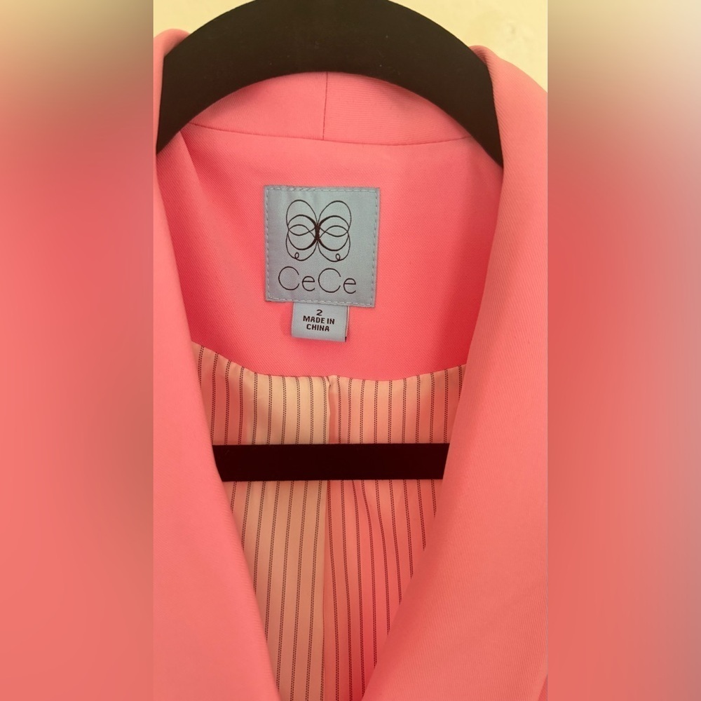 CeCe, pink, blazer, jacket Long Sleeve Double finished | Size 2 - Picture 7 of 9
